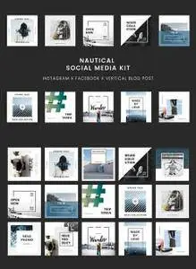 CreativeMarket - Nautical Social Media Kit - PowerPoint