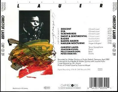 Christof Lauer / Joachim Kuhn / Palle Danielsson / Peter Erskine - Christof Lauer (1989) {CMP}