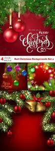Vectors - Red Christmas Backgrounds Set 4