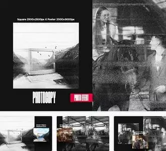 Photocopy Square And Poster Photo Effect - F7ZP9YY