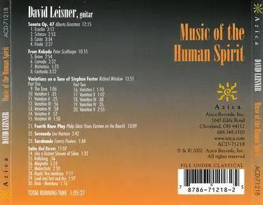 David Leisner - Music of the Human Spirit: Ginastera, Sculthorpe, Winslow, Glass, Harrison, Poulenc, Rorem (2002)