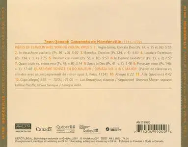 Luc Beausejour, Shannon Mercer, Helene Plouffe - Mondonville: Pieces De Clavecin Avec Voix Ou Violon, Op. 5 (2007)
