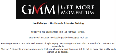 Lee McIntyre – 10x Formula Intensive Training (2015)