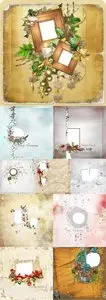 Christmas Backgrounds with Decorative Frames
