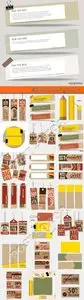 Paper banners and tags vector 2