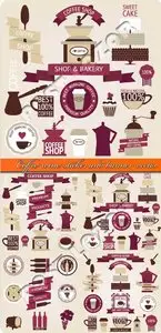 Coffee wine sticker and banner vector