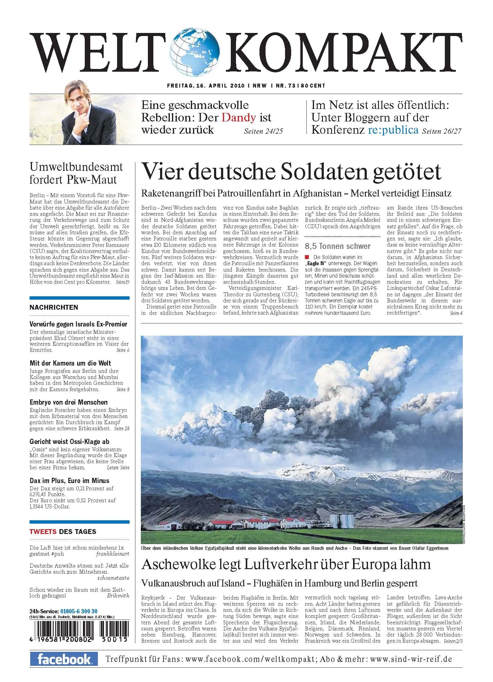 Die Welt kompakt vom 16. April 2010