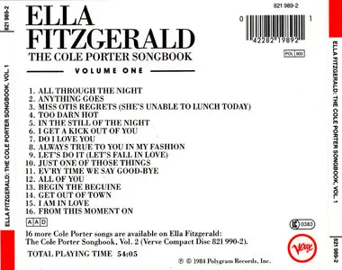 Ella Fitzgerald – The Cole Porter Songbook Volumes 1 & 2 (1956)(Verve - Digitally Remastered By Dennis Drake)