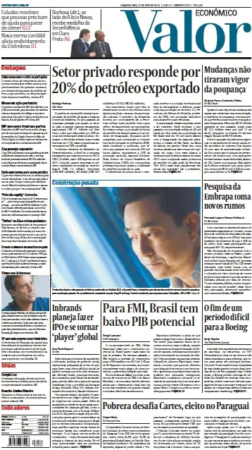 Jornal Valor Econômico em PDF, Segunda, 22 de Abril de 2013