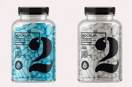 Clear Pills Bottle Mockup