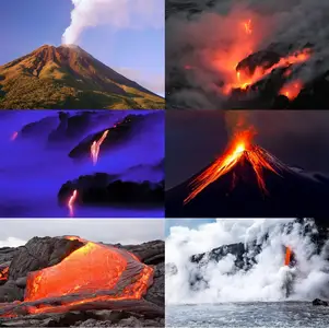 Volcano lava molten rock magma rock