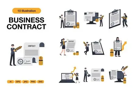 Business Contract Illustrations EFF9NDH