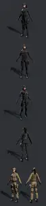 Army Girl 3D Model