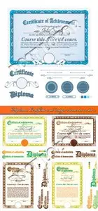 Diploma Certificate and design elements vector 2