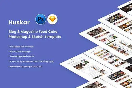 HUSKAR - Blog & Magazine Cake, Food Template