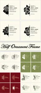 Half Ornament Frames Vector