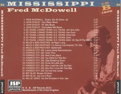 Mississippi Fred McDowell - Down Home Blues 1959 [2cd] {2011 JSP Records remaster}