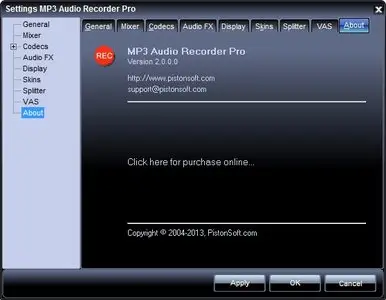 Pistonsoft MP3 Audio Recorder Pro 2.0