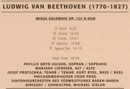 Ludwig van Beethoven: Missa Solemnis, Op.123 - Michael Gielen