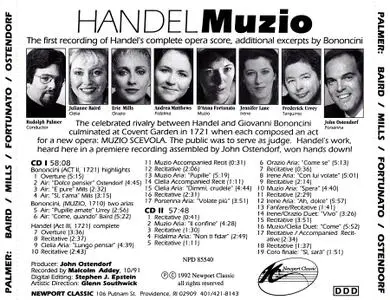 Rudolph Palmer, Brewer Baroque Chamber Orchestra - George Frideric Handel, Giovanni Bononcini: Muzio Scevola (1992)