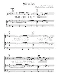 Girl On Fire - Alicia Keys (Piano-Vocal-Guitar (Piano Accompaniment))