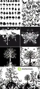 B&W Floral Set