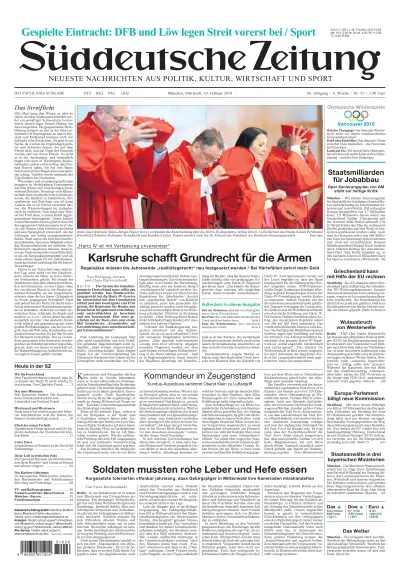 Sueddeutsche Zeitung vom 10.02.2010