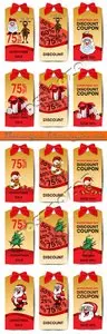 Christmas tags sale discount coupons vector