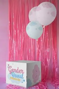 Gender reveal decoration mockup design 84418292