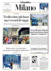 la Repubblica Milano - 3 Dicembre 2023