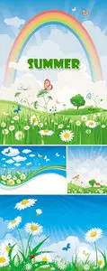 Summer Landscapes Vector