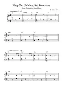 Weep You No More, Sad Fountains (from Sense And Sensibility) - Patrick Doyle, Sense And Sensibility (Piano Solo)