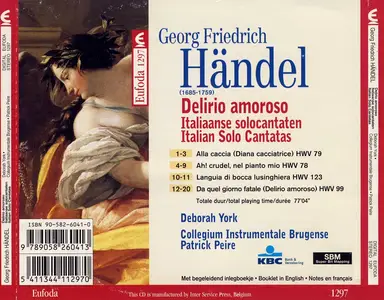 Patrick Peire, Deborah York, Collegium Instrumentale Brugense - Handel: Delirio amoroso - Italienische Solokantaten (1999)