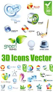 3D Icons Vector 