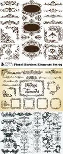 Vectors - Floral Borders Elements Set 65