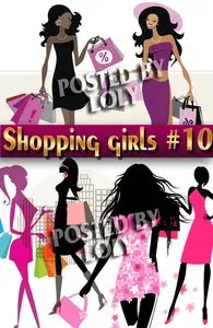 Shopping Girls #10 - Stock Vector