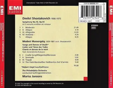Mariss Jansons, The Philadelphia Orchestra - Shostakovich: Symphony No. 10; Mussorgsky: Song and Dances of Death (1995)