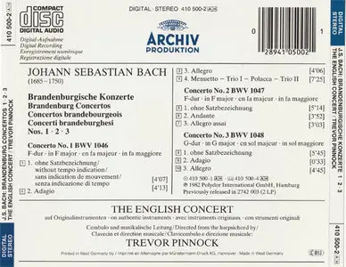 J.S. Bach - The English Concer - Pinnock - Brandenburgische Konzerte 1-2-3 (1983, Archiv Produktion # 410 500-2) [RE-UP]