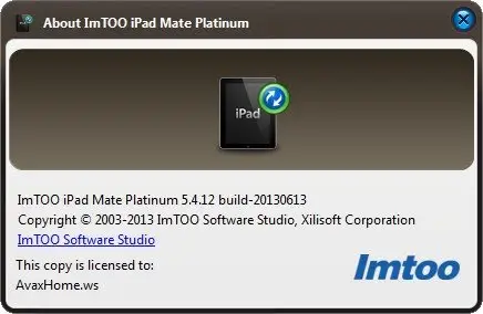 ImTOO iPad Mate Platinum 5.4.12.20130613