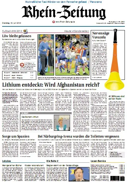 Rhein-Zeitung Koblenz vom 15. Juni 2010