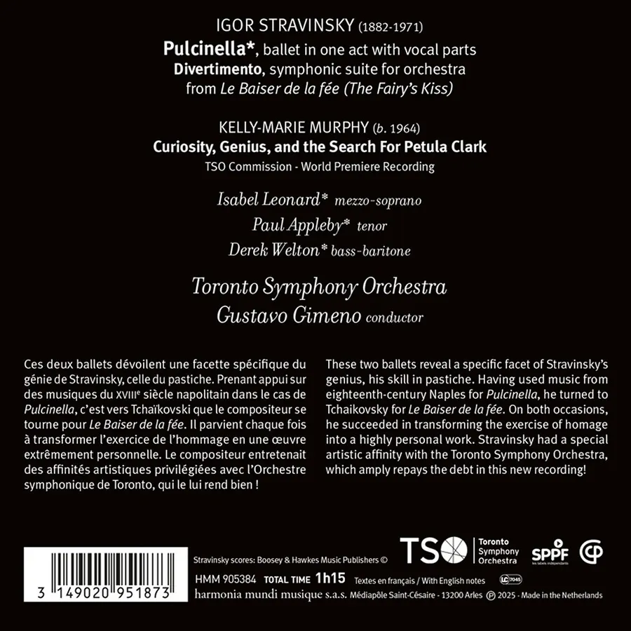 Gustavo Gimeno, Toronto Symphony Orchestra - Igor Stravinky: Pulcinella, Le Baiser de la fée (2025)