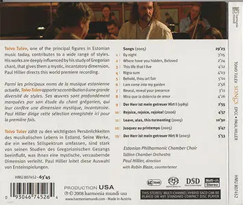 Tiovo Tulev - Robin Blaze / Estonian Philharmonic Chamber Choir / Paul Hillier - Songs (2008) {Hybrid-SACD // ISO & HiRes FLAC}