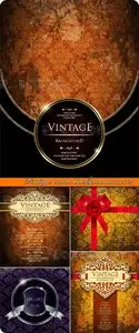 Vintage vector backgrounds set 24