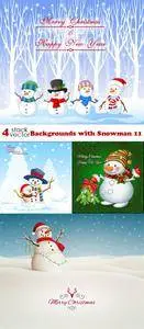 Vectors - Backgrounds with Snowman 11