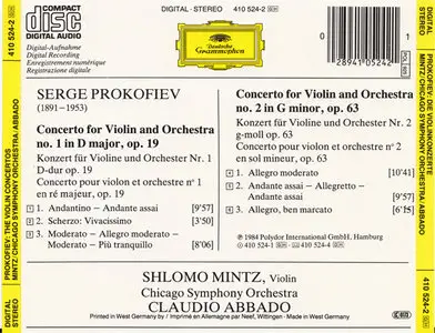 Prokofiev - The Violin Concertos - Shlomo Mintz / Claudio Abbado (Deutsche Grammophon 1984)