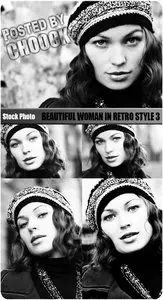 Stock Photo: Beautiful woman in retro style 3