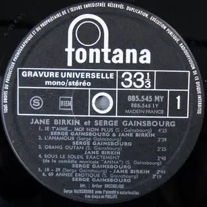 Jane Birkin & Serge Gainsbourg (French Original Fontana) LP rip in 24 Bit/ 96 Khz + Redbook 