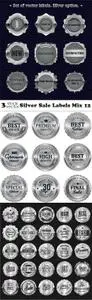 Vectors - Silver Sale Labels Mix 12