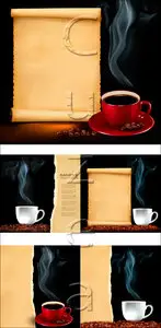 Vector - Cofee cup and old paper