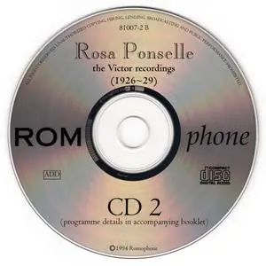Rosa Ponselle - The Victor Recordings 1926-1929 (1994) {2CD Set Romophone 81007-2}